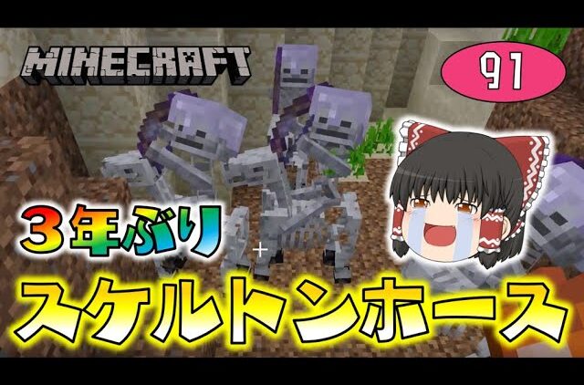 Minecraft ３年ぶりのスケルトンホース シュナイダーちゃんの悲劇を繰り返さないように 池から救い出せ ゆっくり達のマインクラフト Part91 Youtubeマインクラフト情報局