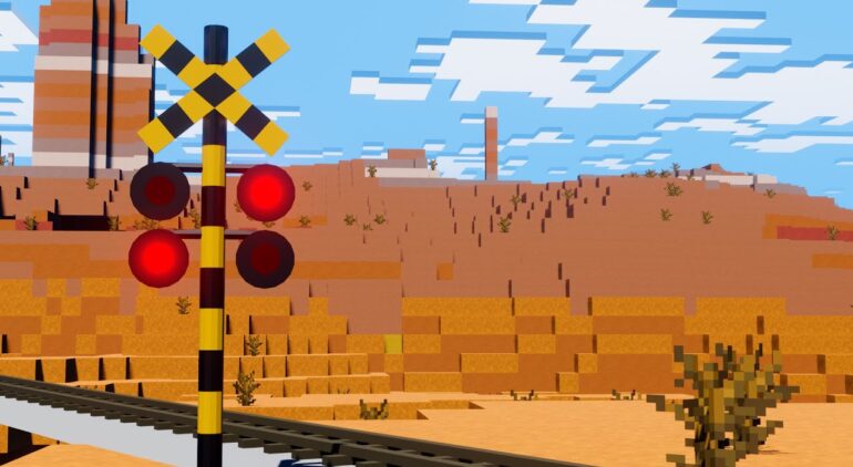 踏切 新幹線 E7系 かがやき カンカン マインクラフト 踏切アニメ Minecraft Railroad Crossing Animation Youtubeマインクラフト情報局