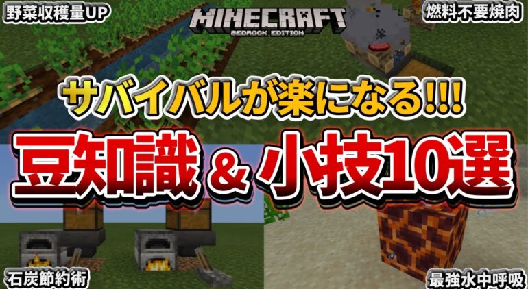 マイクラ統合版 サバイバルで役立つ 案外知られてない小技 豆知識10選 Pe Ps4 Switch Xbox Win10 Ver1 16 Youtubeマインクラフト情報局