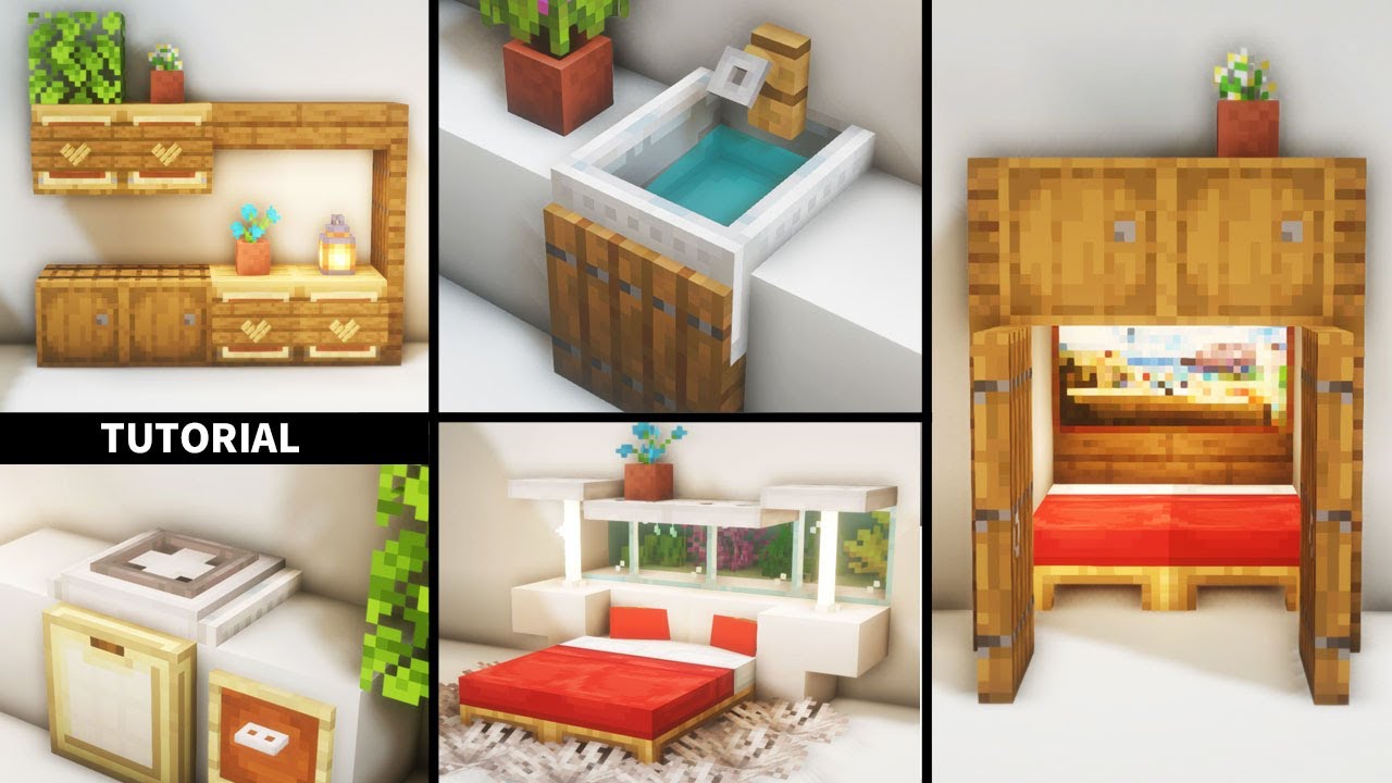 マイクラ シンプルな家具の作り方とアイディア12選 内装建築 Youtubeマインクラフト情報局