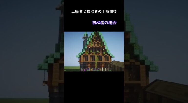 Minecraft 建築勢の1時間後 初心者と上級者の違い マイクラ Minecraft Shorts Youtubeマインクラフト情報局