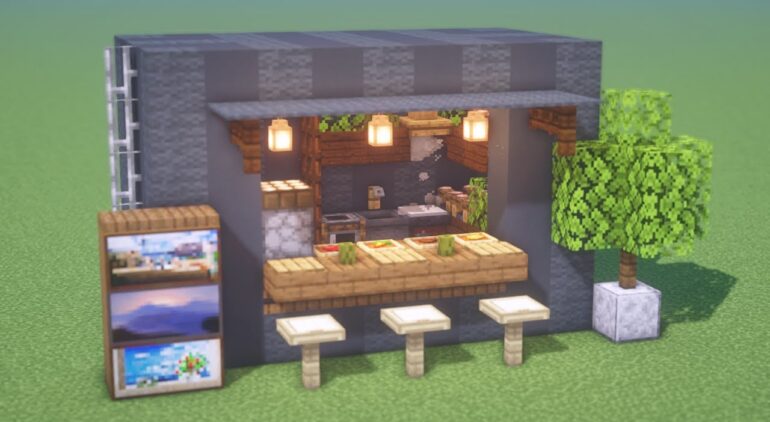 マインクラフト コンテナキッチンの作り方 建築講座 マイクラ店作り方 Deerbuild Youtubeマインクラフト情報局